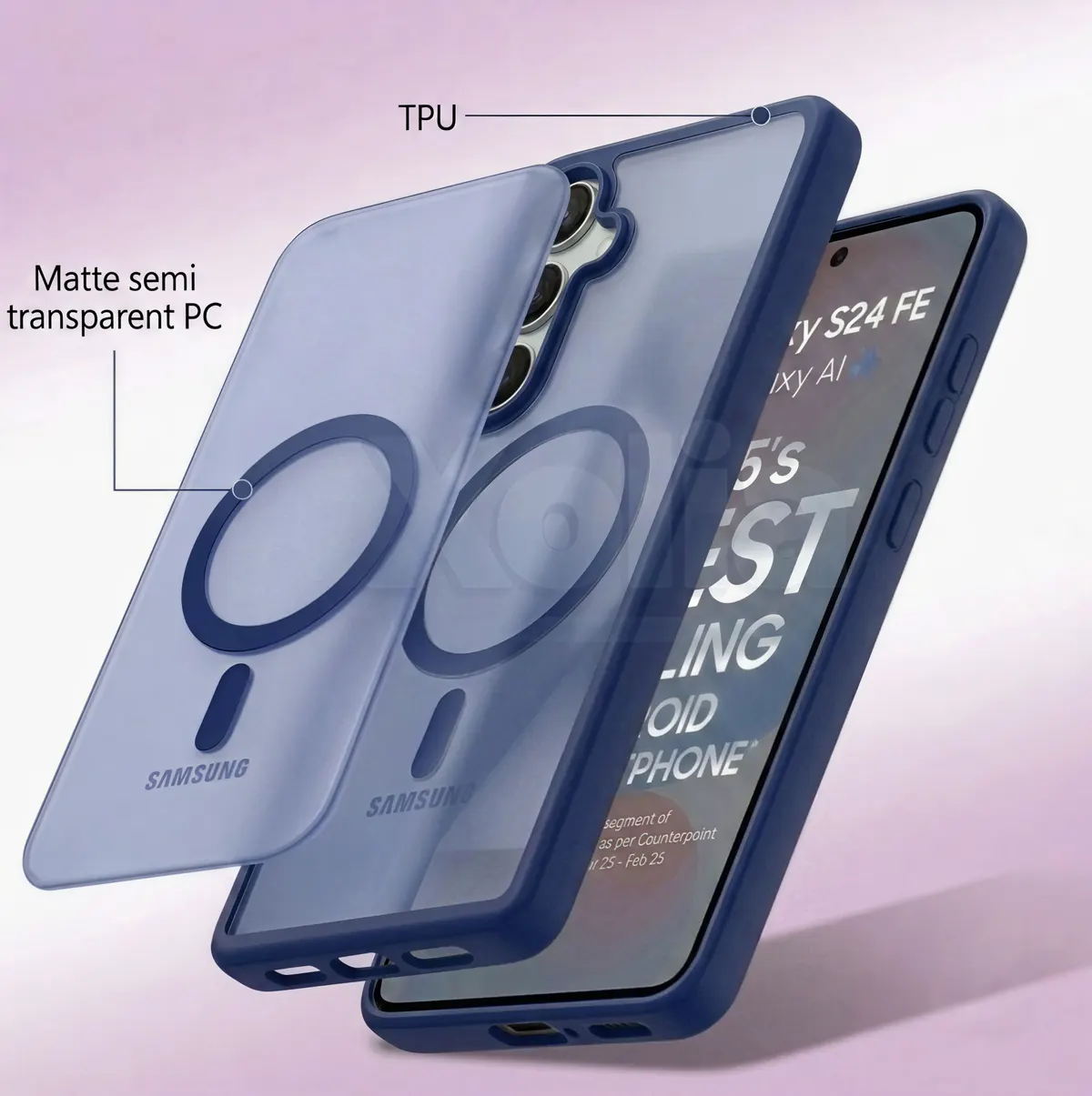 Xolia Back Cover for SAMSUNG Galaxy S24 FE 5G (Blue, Shock Proof, Plastic, Silicon, Pack of: 1) — image 5 of 5