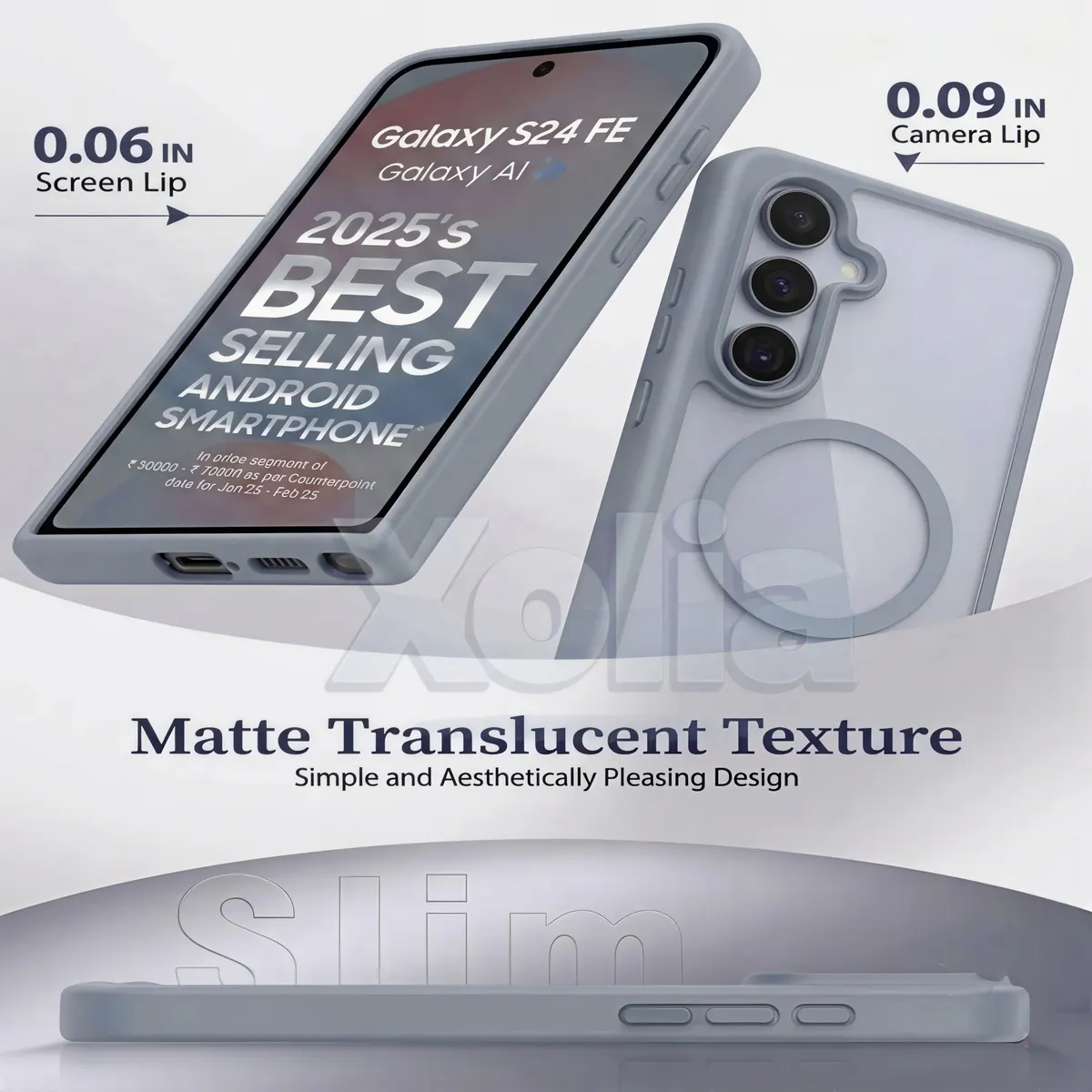 Xolia Back Cover for SAMSUNG Galaxy S24 FE 5G (Grey, Shock Proof, Plastic, Silicon, Pack of: 1) — image 3 of 5