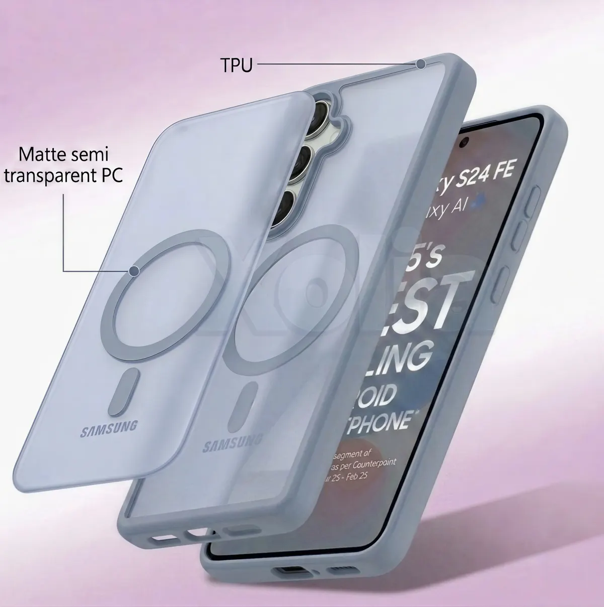 Xolia Back Cover for SAMSUNG Galaxy S24 FE 5G (Grey, Shock Proof, Plastic, Silicon, Pack of: 1) — image 5 of 5