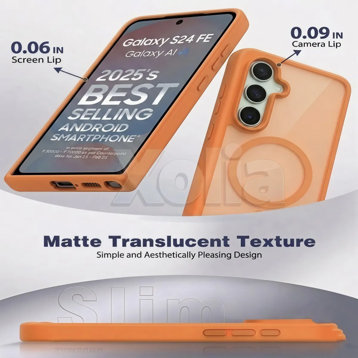 Xolia Back Cover for SAMSUNG Galaxy S24 FE 5G (Orange, Shock Proof, Plastic, Silicon, Pack of: 1) — image 3 of 5