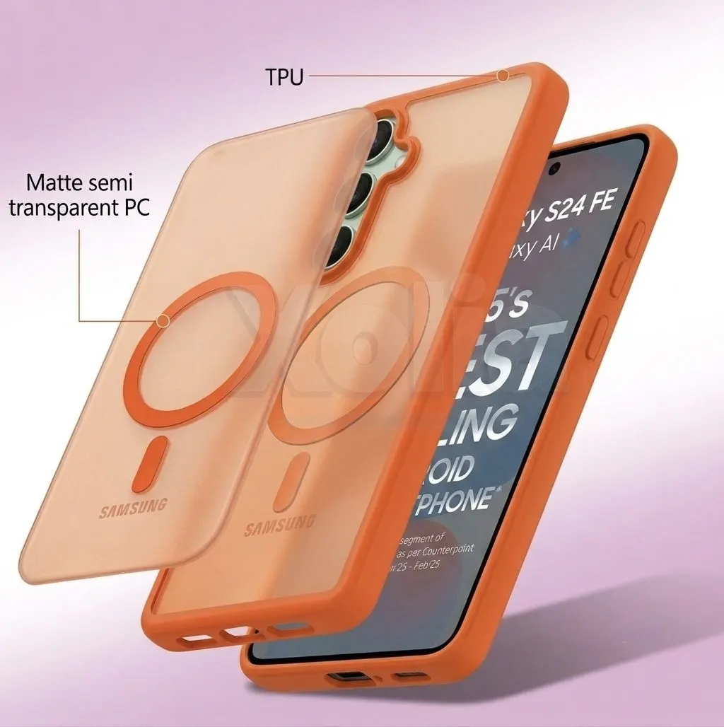 Xolia Back Cover for SAMSUNG Galaxy S24 FE 5G (Orange, Shock Proof, Plastic, Silicon, Pack of: 1) — image 5 of 5