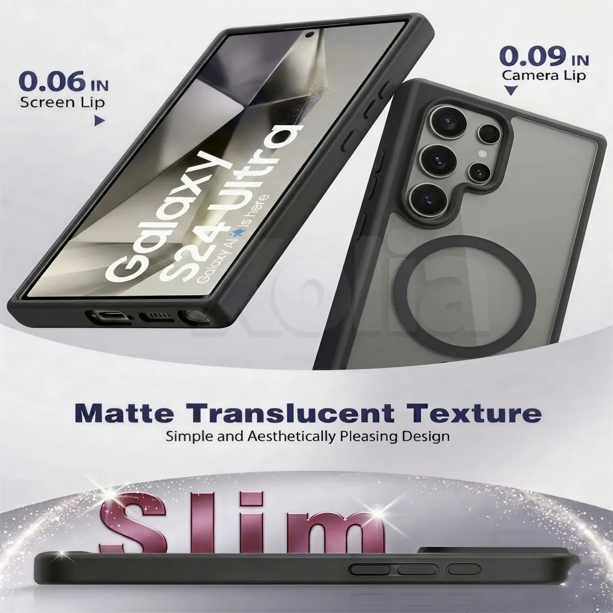 Xolia Back Cover for Samsung Galaxy S24 Ultra 5G (Black, Shock Proof, Polycarbonate, Silicon, Pack of: 1) — image 3 of 5