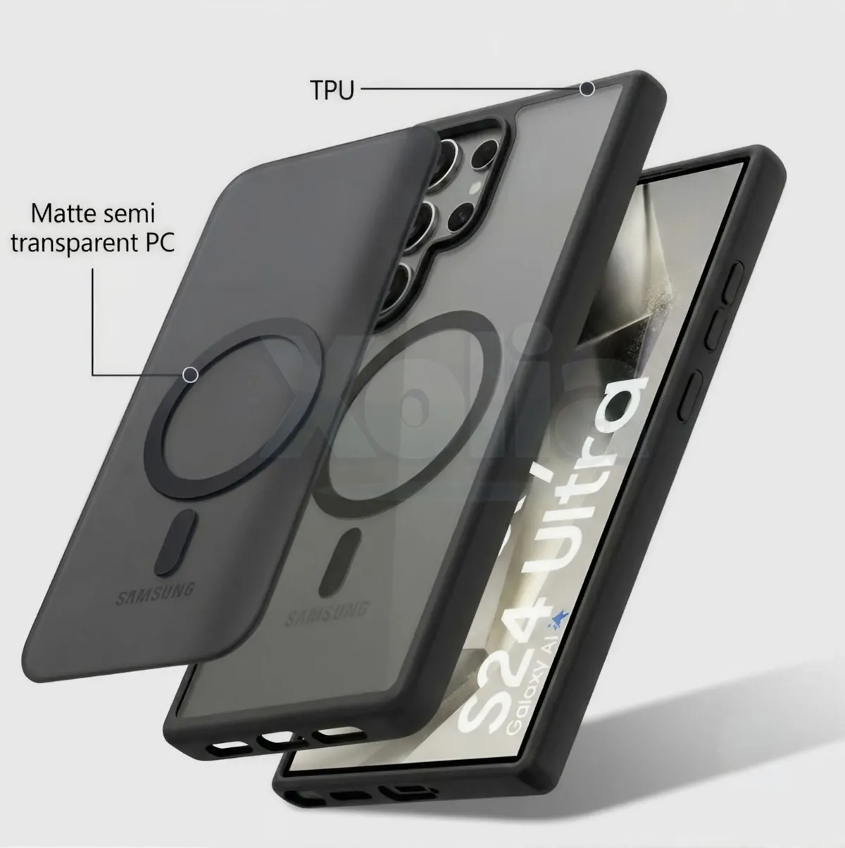 Xolia Back Cover for Samsung Galaxy S24 Ultra 5G (Black, Shock Proof, Polycarbonate, Silicon, Pack of: 1) — image 5 of 5