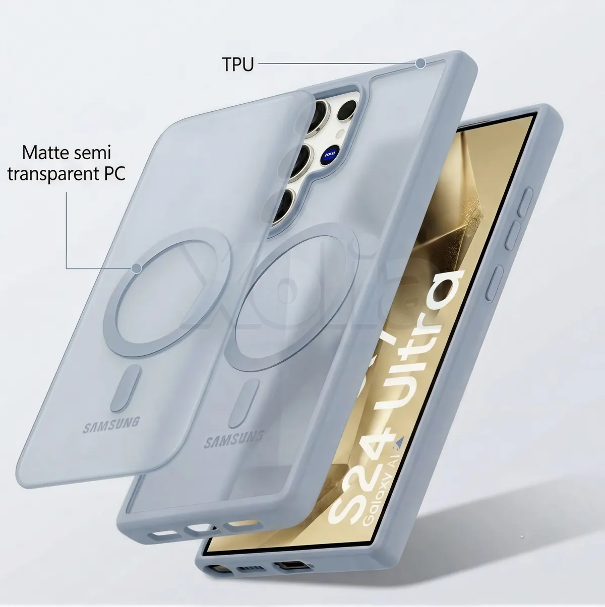 Xolia Back Cover for Samsung Galaxy S24 Ultra 5G (Grey, Shock Proof, Polycarbonate, Silicon, Pack of: 1) — image 4 of 4