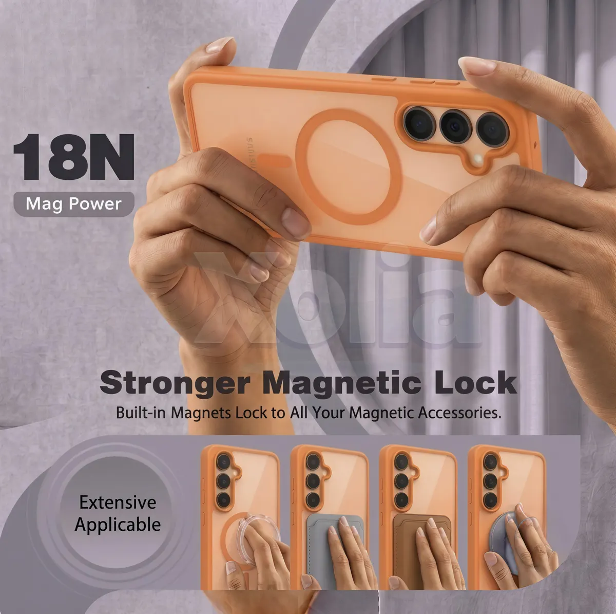 Xolia Back Cover for Samsung Galaxy S25 5G (Orange, Shock Proof, Silicon, Polycarbonate, Pack of: 1) — image 4 of 5