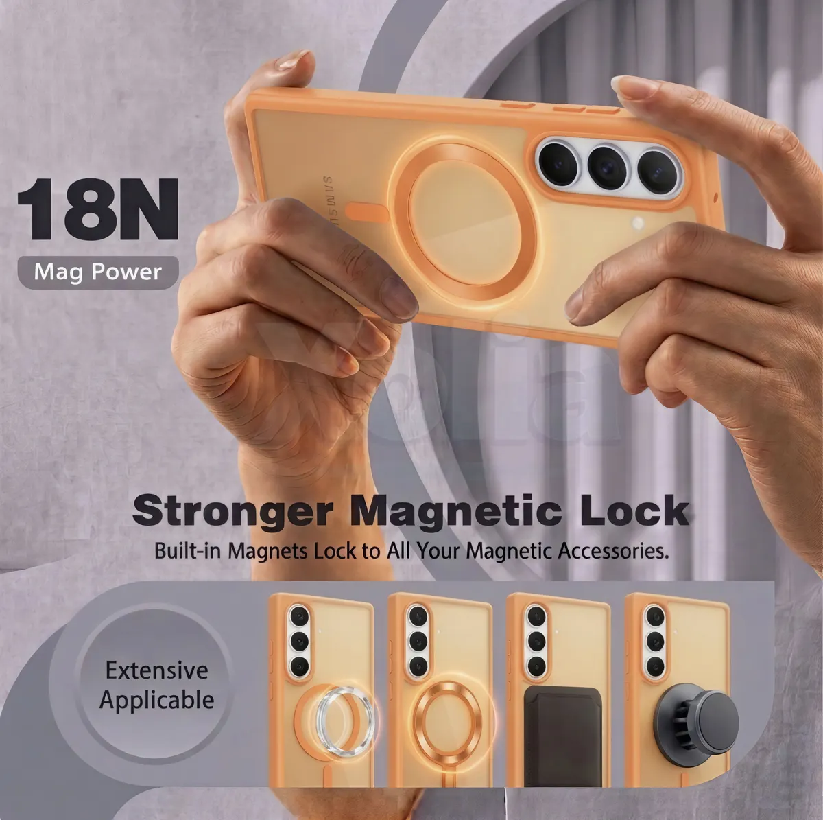 Xolia Back Cover for Samsung Galaxy S26 5G (Orange, Shock Proof, Polycarbonate, Silicon, Pack of: 1) — image 4 of 5