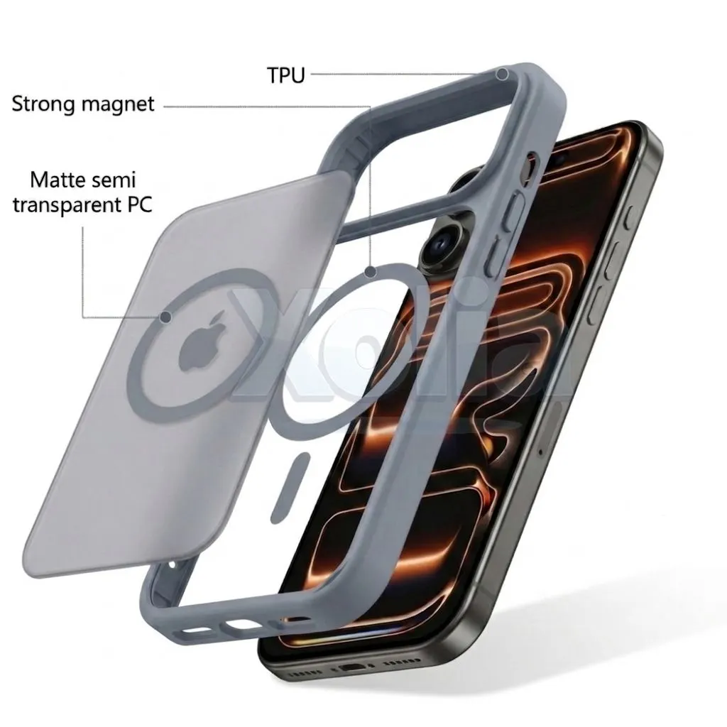 Xolia Back Cover for Vivo V70 5G (Grey, Shock Proof, Polycarbonate, Silicon, Pack of: 1) — image 5 of 5