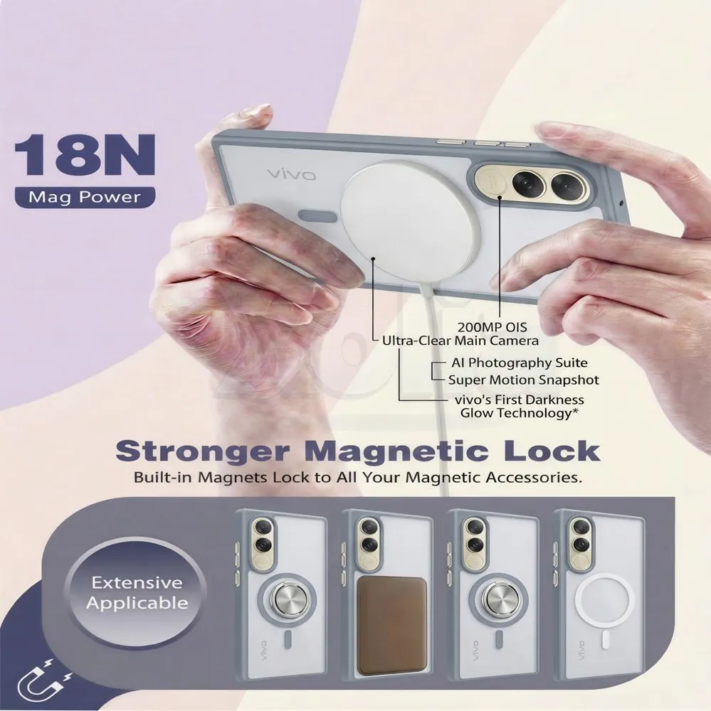 Xolia Back Cover for Vivo V70 FE 5G (Grey, Shock Proof, Polycarbonate, Silicon, Pack of: 1) — image 4 of 5
