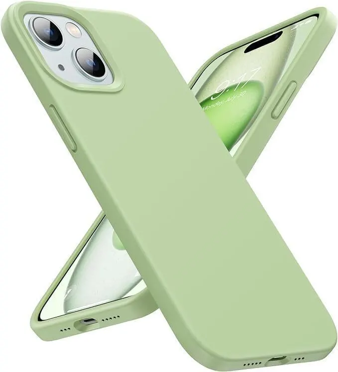Micvir Back Cover for Apple iPhone 15 Plus (Green, Grip Case, Silicon, Pack of: 1)