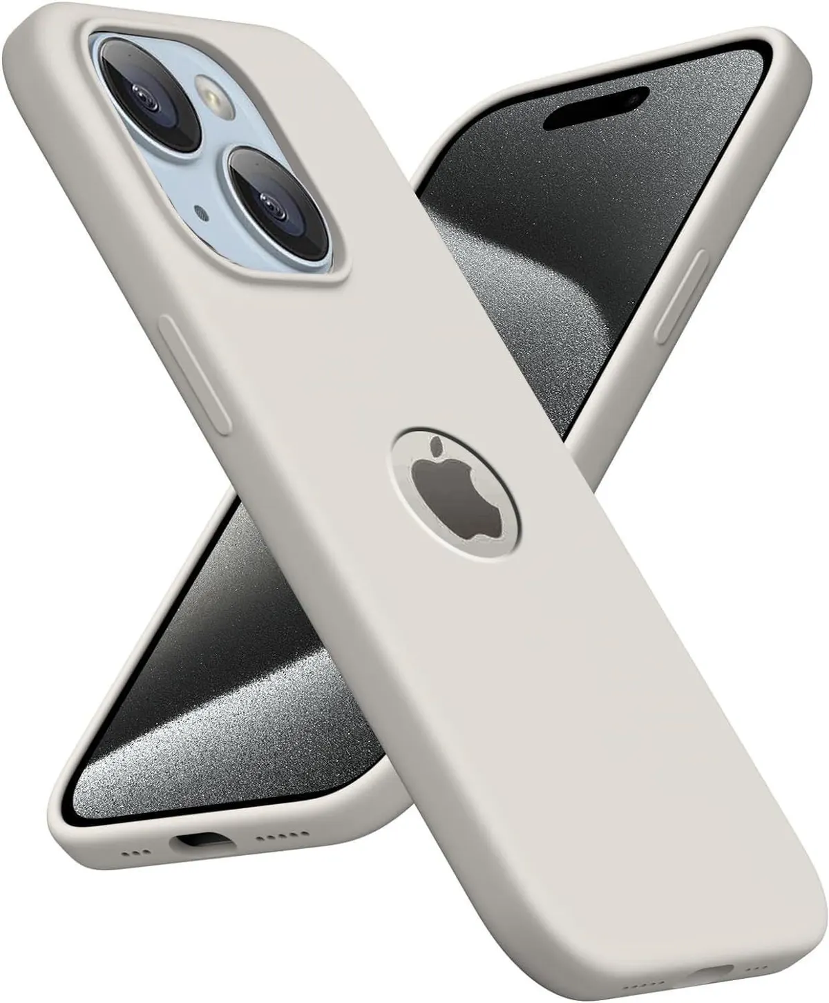 Micvir Back Cover for Apple iPhone 15 Plus (Grey, Grip Case, Silicon, Pack of: 1)