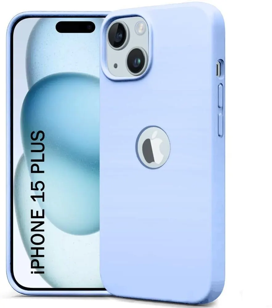 Micvir Back Cover for Apple iPhone 15 Plus (Blue, Grip Case, Silicon, Pack of: 1)