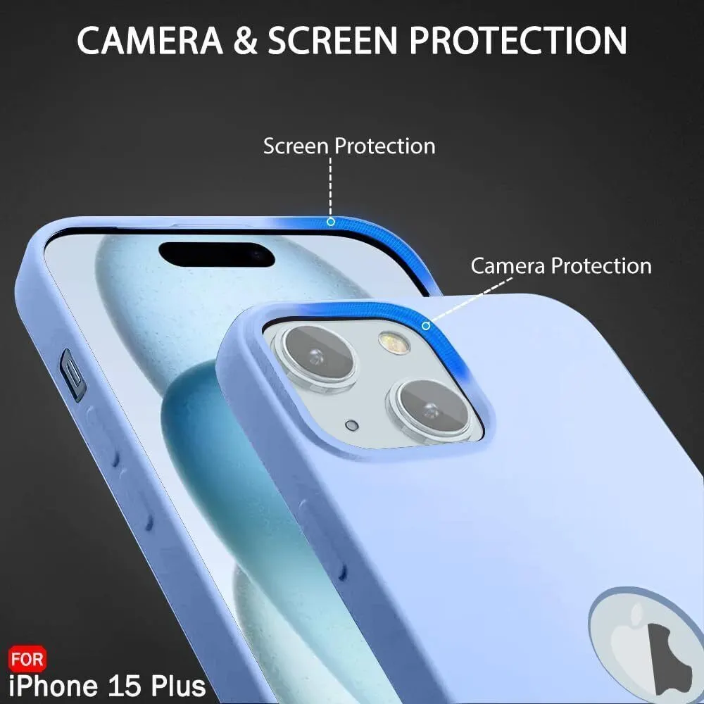 Micvir Back Cover for Apple iPhone 15 Plus (Blue, Grip Case, Silicon, Pack of: 1) — image 2 of 5