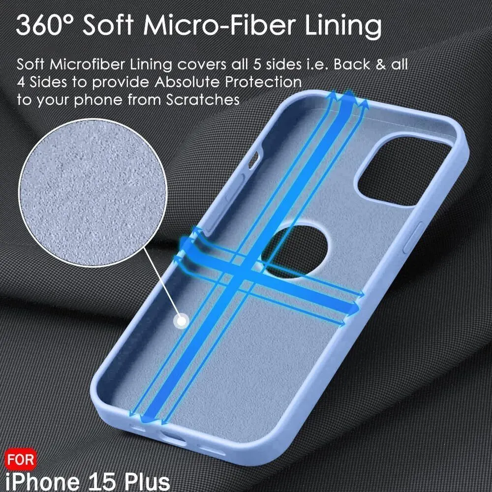 Micvir Back Cover for Apple iPhone 15 Plus (Blue, Grip Case, Silicon, Pack of: 1) — image 4 of 5