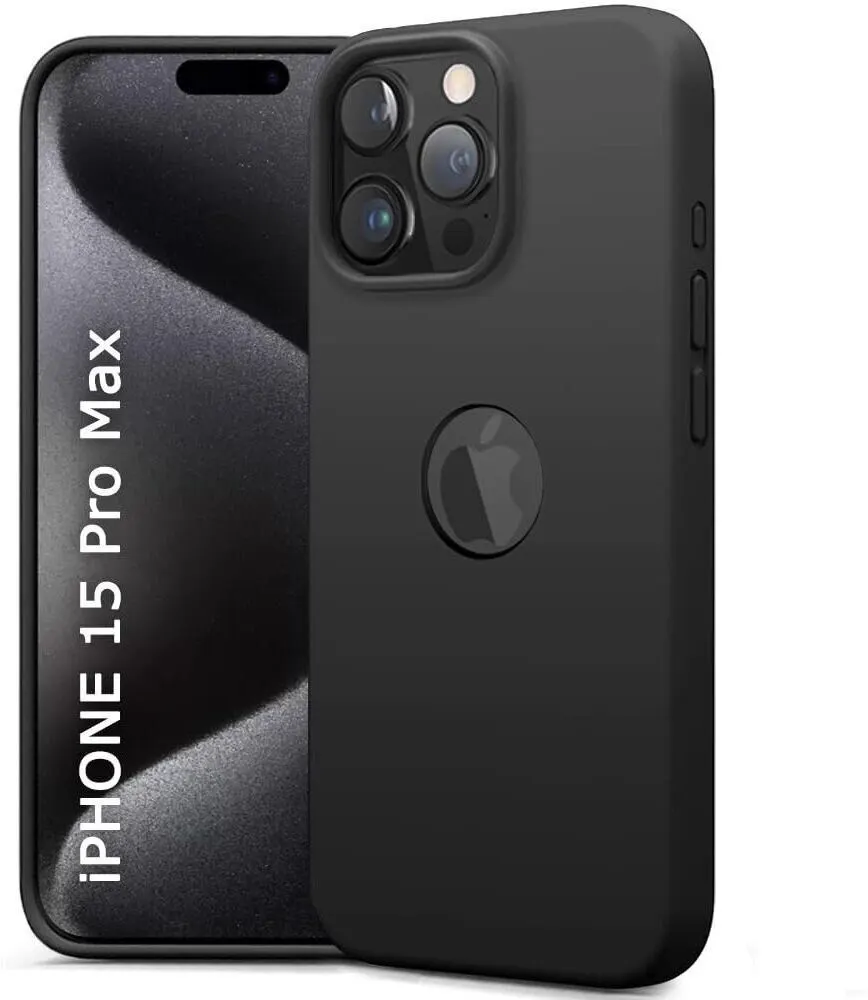 Micvir Back Cover for Apple iPhone 15 Pro Max (Black, Grip Case, Silicon, Pack of: 1)