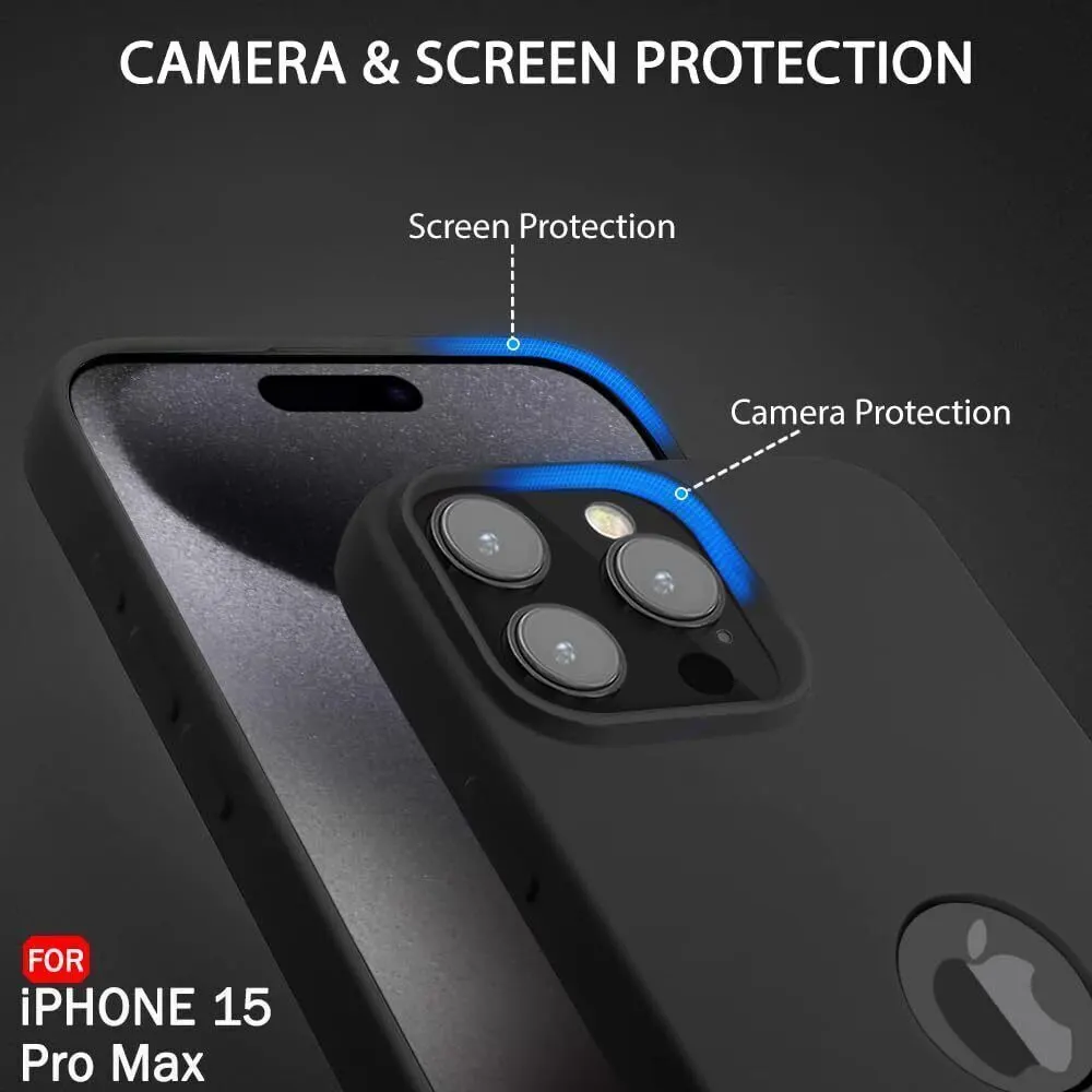 Micvir Back Cover for Apple iPhone 15 Pro Max (Black, Grip Case, Silicon, Pack of: 1) — image 2 of 5