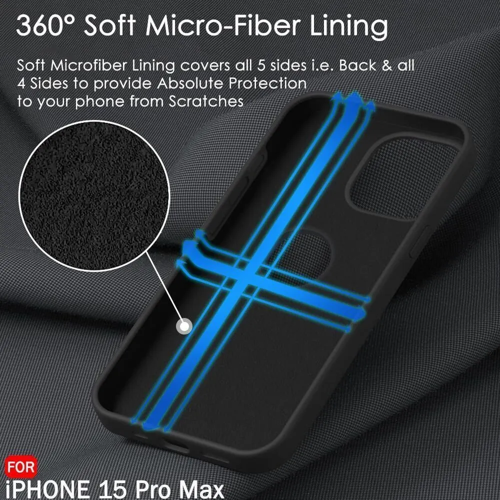 Micvir Back Cover for Apple iPhone 15 Pro Max (Black, Grip Case, Silicon, Pack of: 1) — image 4 of 5