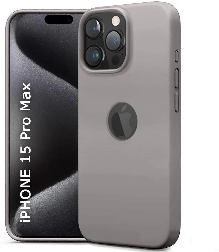 Micvir Back Cover for Apple iPhone 15 Pro Max (Grey, Grip Case, Silicon, Pack of: 1)