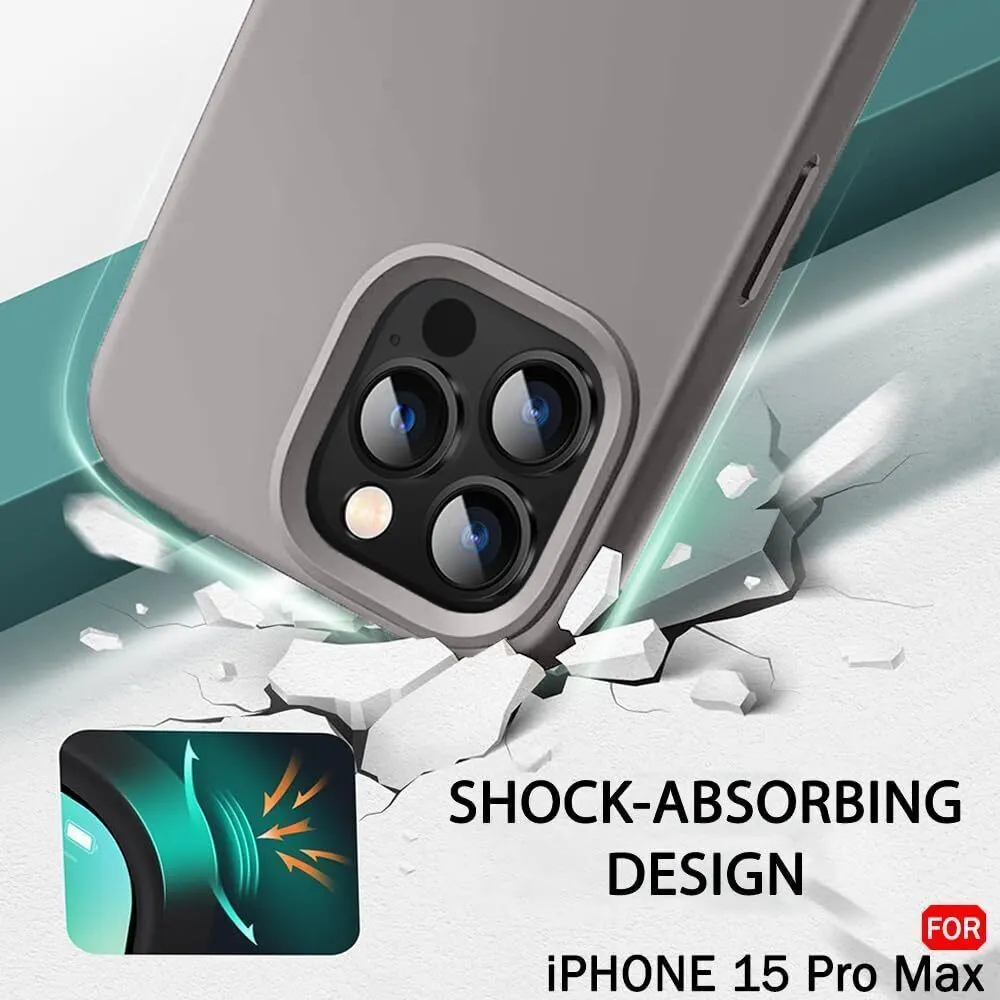 Micvir Back Cover for Apple iPhone 15 Pro Max (Grey, Grip Case, Silicon, Pack of: 1) — image 3 of 5
