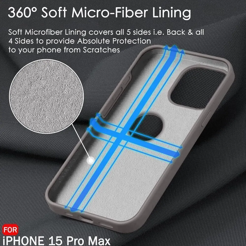 Micvir Back Cover for Apple iPhone 15 Pro Max (Grey, Grip Case, Silicon, Pack of: 1) — image 4 of 5