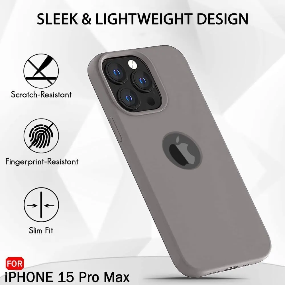 Micvir Back Cover for Apple iPhone 15 Pro Max (Grey, Grip Case, Silicon, Pack of: 1) — image 5 of 5
