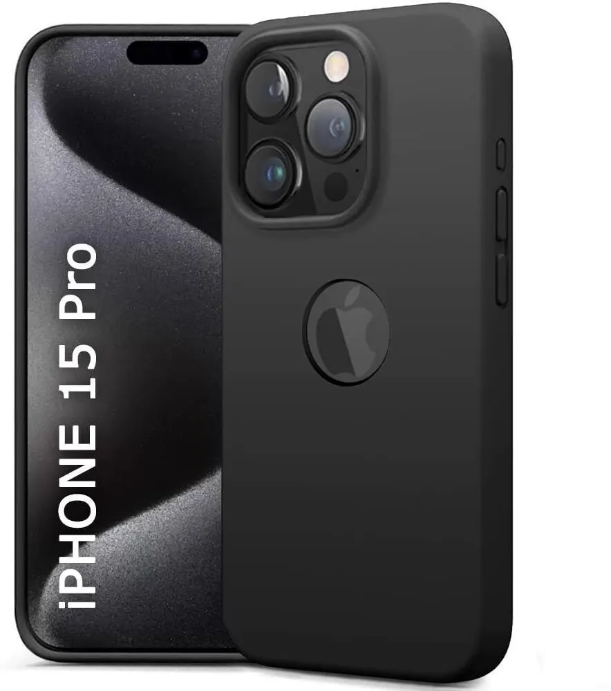 Micvir Back Cover for Apple iPhone 15 Pro (Black, Grip Case, Silicon, Pack of: 1)