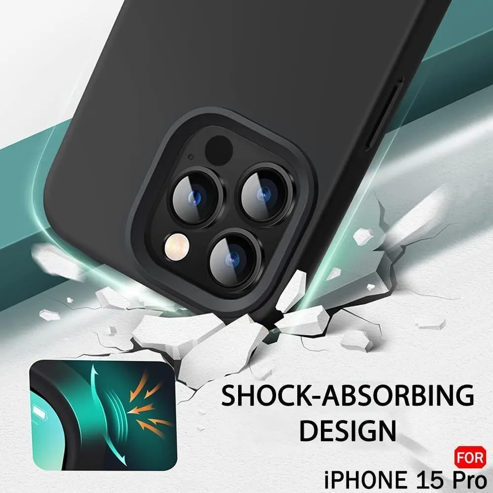 Micvir Back Cover for Apple iPhone 15 Pro (Black, Grip Case, Silicon, Pack of: 1) — image 3 of 5