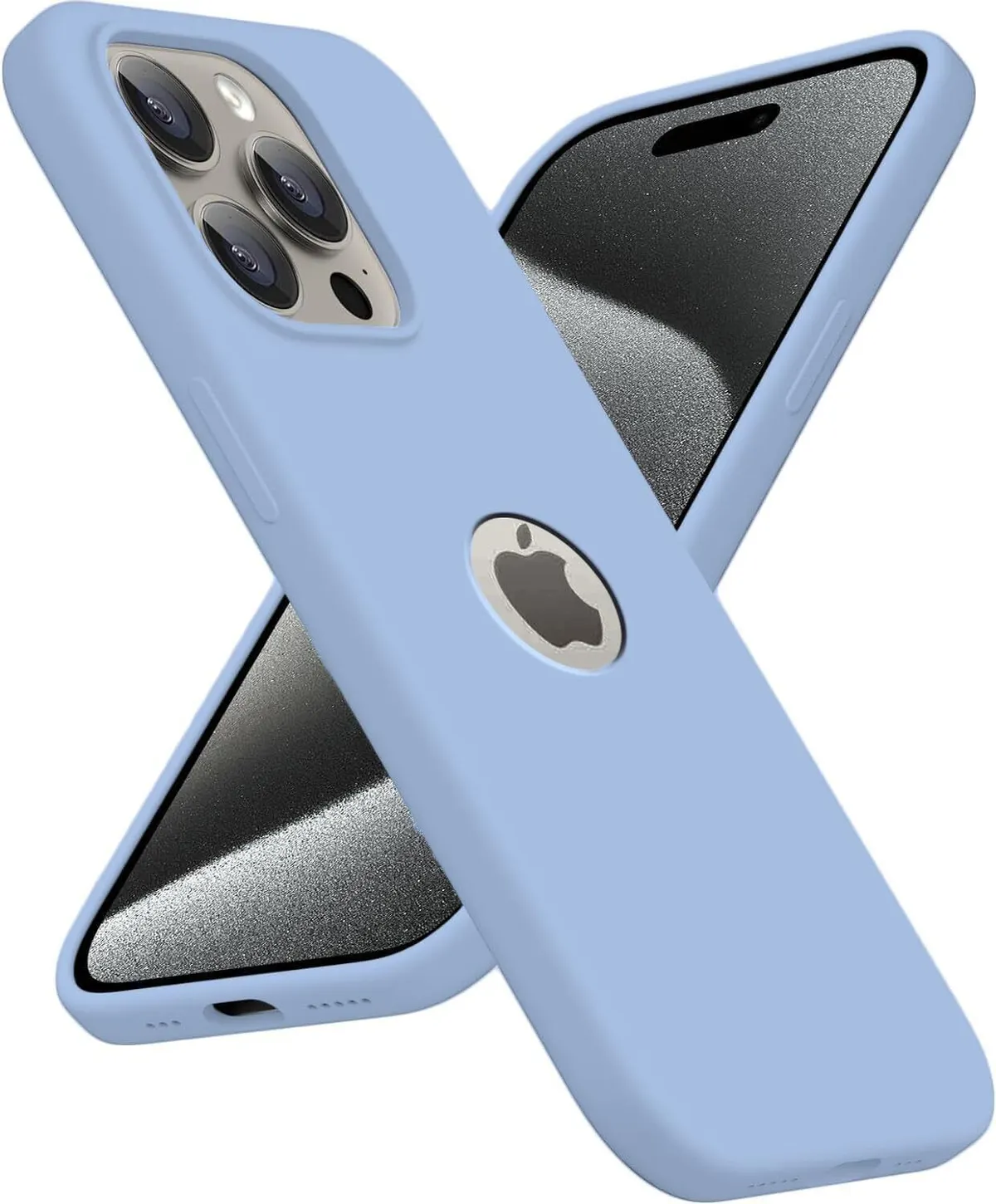 Micvir Back Cover for Apple iPhone 15 Pro (Blue, Grip Case, Silicon, Pack of: 1)