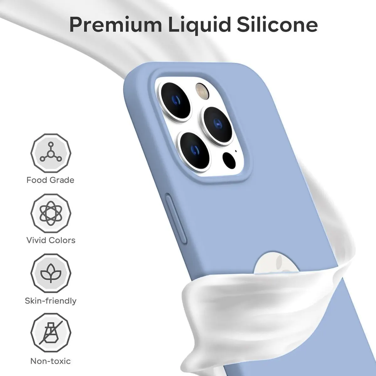 Micvir Back Cover for Apple iPhone 15 Pro (Blue, Grip Case, Silicon, Pack of: 1) — image 2 of 4