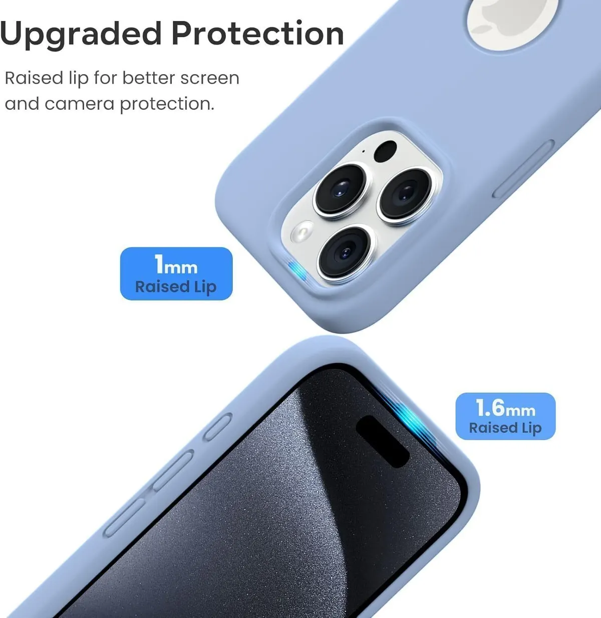Micvir Back Cover for Apple iPhone 15 Pro (Blue, Grip Case, Silicon, Pack of: 1) — image 3 of 4