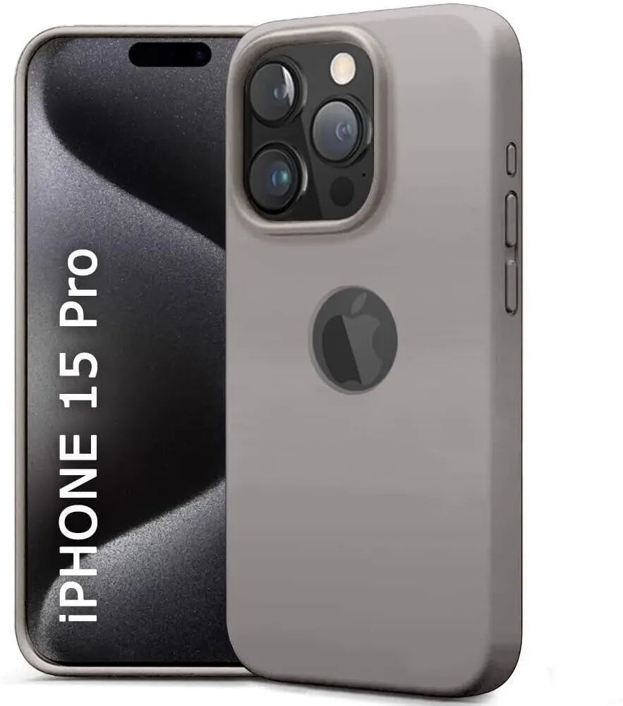 Micvir Back Cover for Apple iPhone 15 Pro (Grey, Grip Case, Silicon, Pack of: 1)