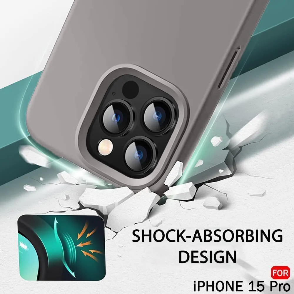 Micvir Back Cover for Apple iPhone 15 Pro (Grey, Grip Case, Silicon, Pack of: 1) — image 3 of 5