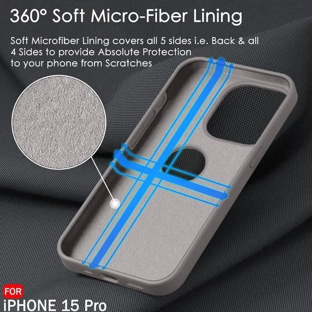 Micvir Back Cover for Apple iPhone 15 Pro (Grey, Grip Case, Silicon, Pack of: 1) — image 4 of 5