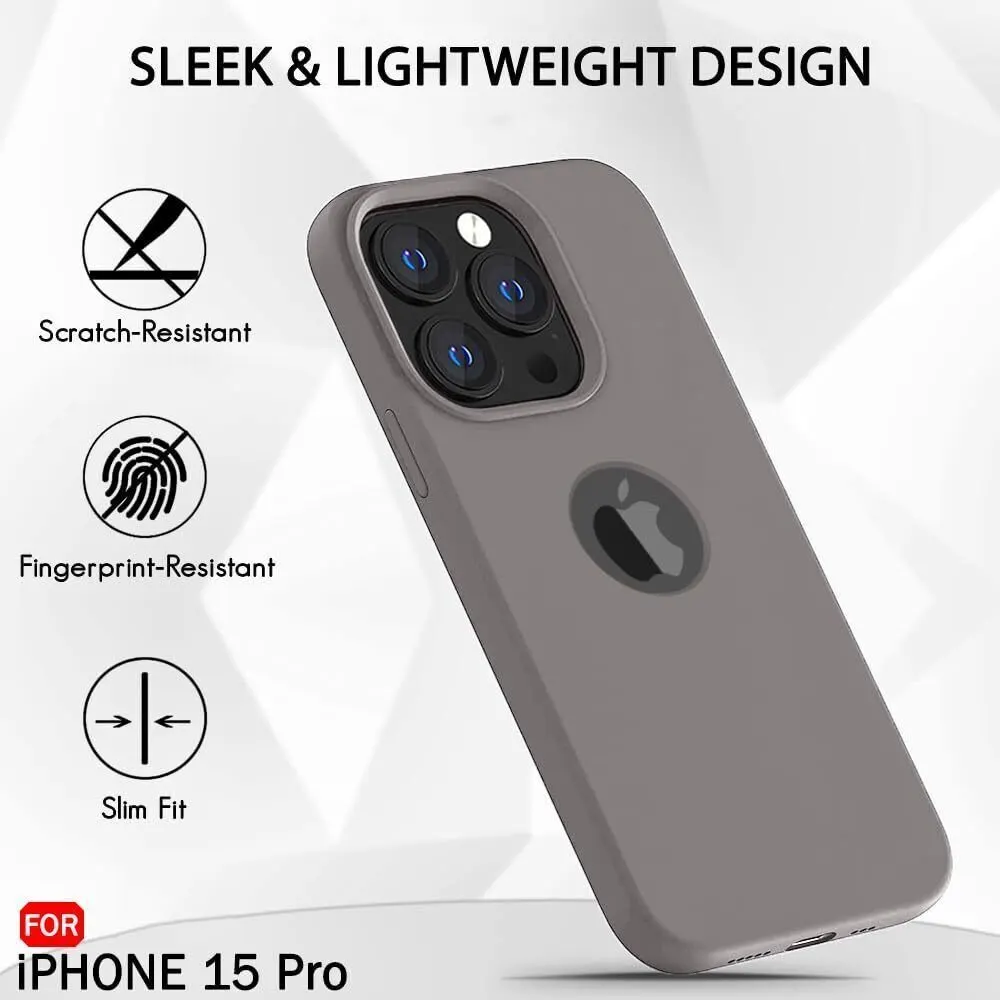 Micvir Back Cover for Apple iPhone 15 Pro (Grey, Grip Case, Silicon, Pack of: 1) — image 5 of 5