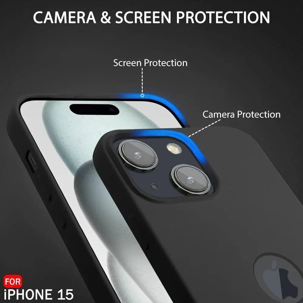 Micvir Back Cover for Apple iPhone 15 (Black, Grip Case, Silicon, Pack of: 1) — image 2 of 5
