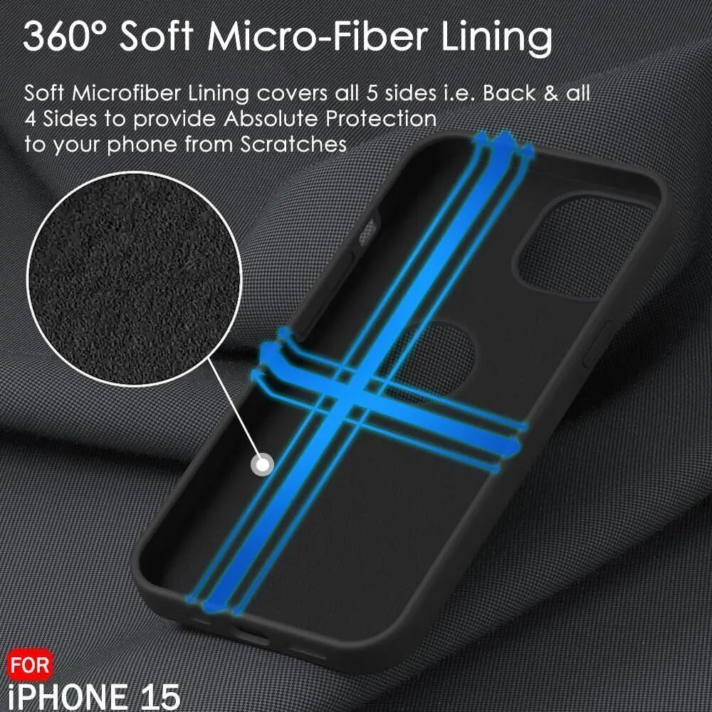 Micvir Back Cover for Apple iPhone 15 (Black, Grip Case, Silicon, Pack of: 1) — image 4 of 5