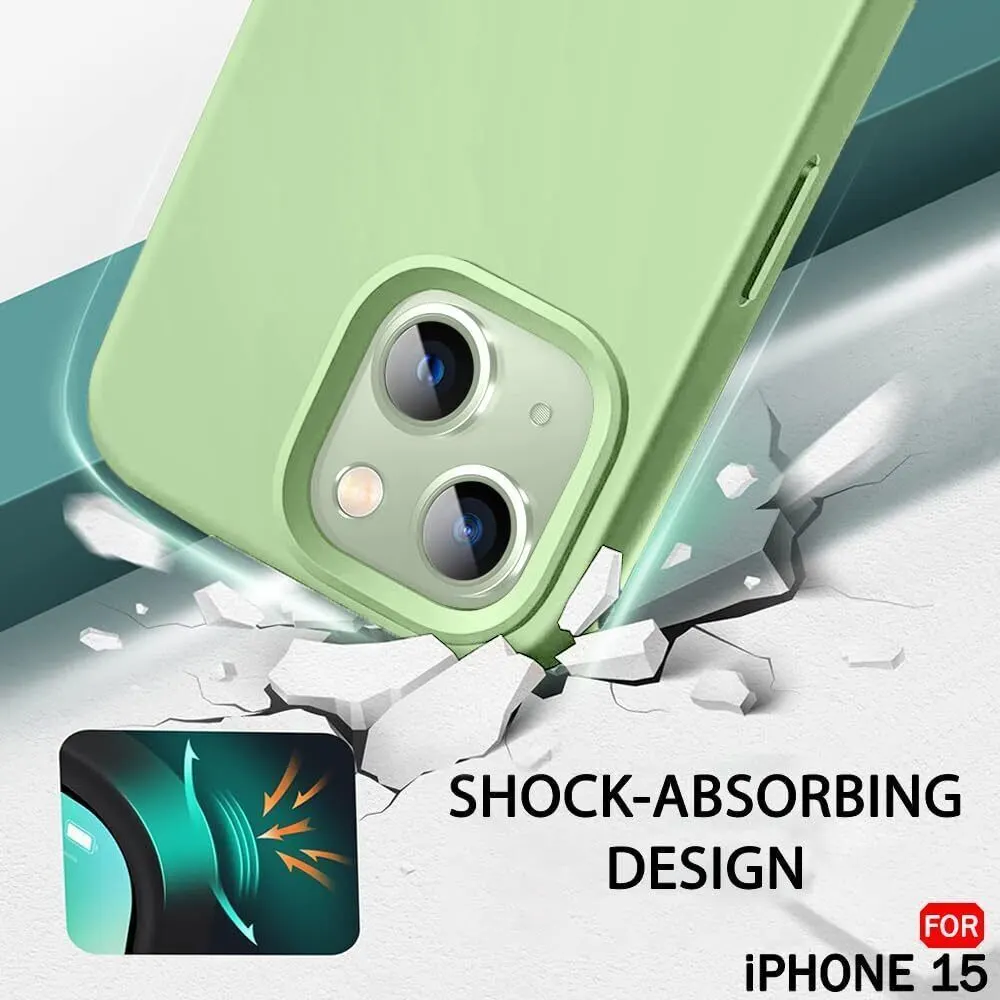 Micvir Back Cover for Apple iPhone 15 (Green, Grip Case, Silicon, Pack of: 1) — image 3 of 5