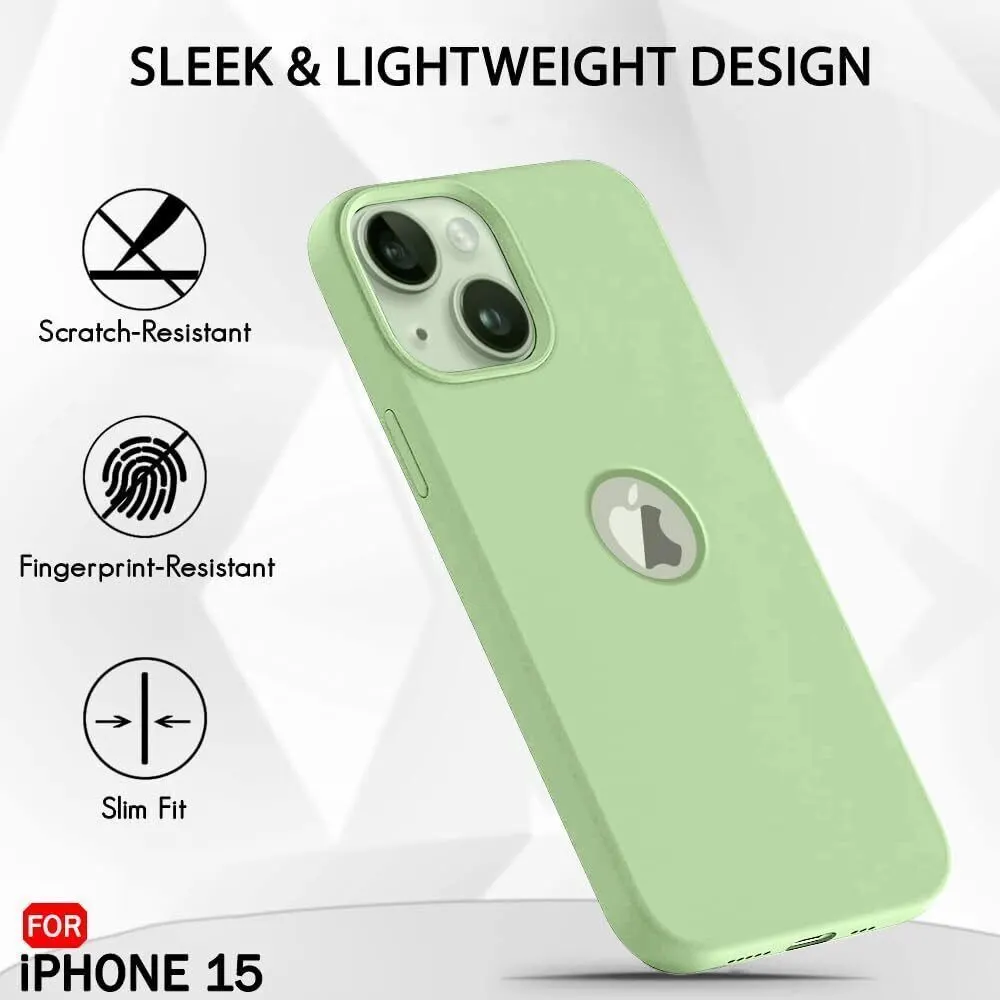 Micvir Back Cover for Apple iPhone 15 (Green, Grip Case, Silicon, Pack of: 1) — image 4 of 5