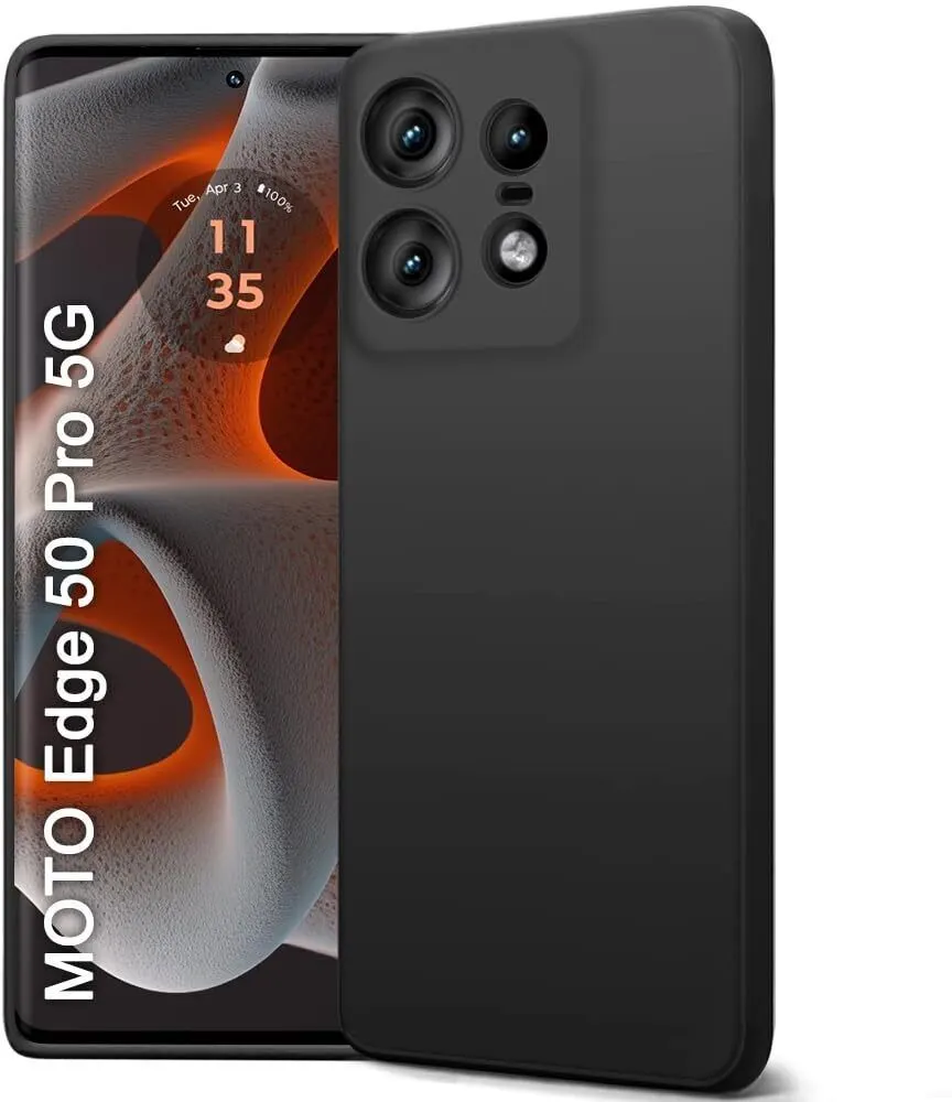 Micvir Back Cover for Motorola Edge 50 Pro 5G (Black, Grip Case, Silicon, Pack of: 1)