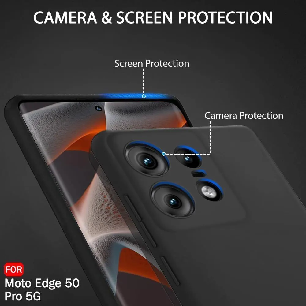 Micvir Back Cover for Motorola Edge 50 Pro 5G (Black, Grip Case, Silicon, Pack of: 1) — image 2 of 5