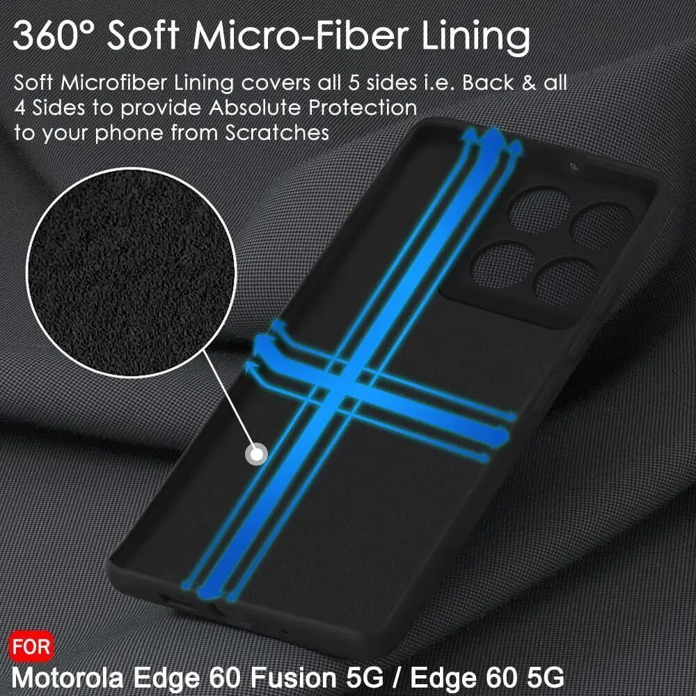 Micvir Back Cover for Motorola Edge 60 5G (Black, Grip Case, Silicon, Pack of: 1) — image 5 of 5