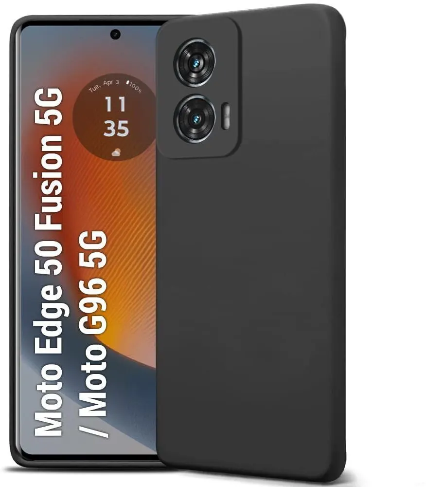 Micvir Back Cover for Motorola Moto G96 5G (Black, Grip Case, Silicon, Pack of: 1)