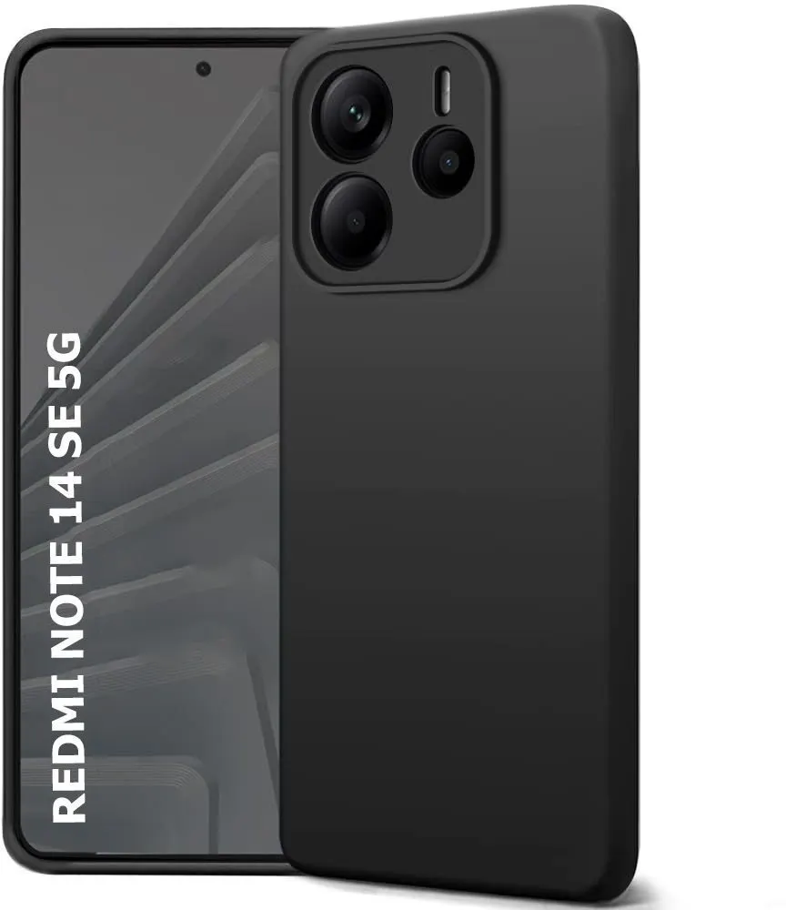 Micvir Back Cover for Redmi Note 14 SE 5G (Black, Grip Case, Silicon, Pack of: 1)
