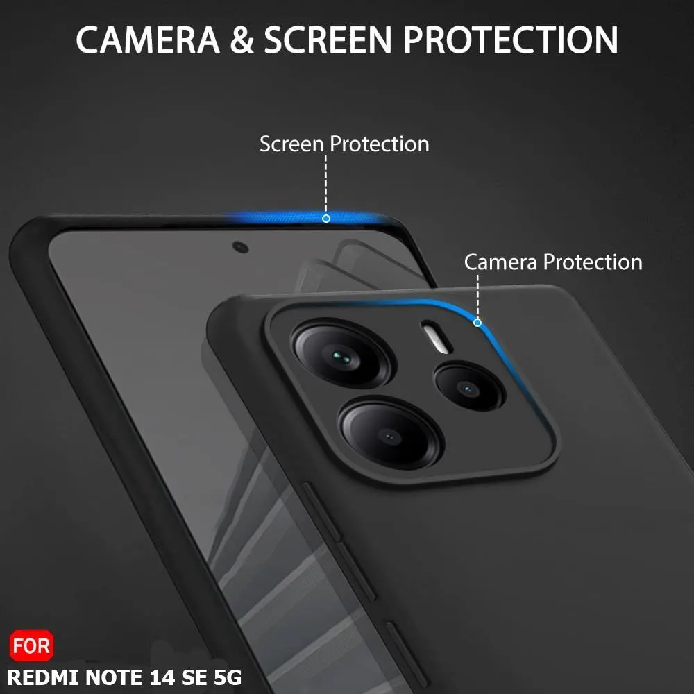 Micvir Back Cover for Redmi Note 14 SE 5G (Black, Grip Case, Silicon, Pack of: 1) — image 2 of 5