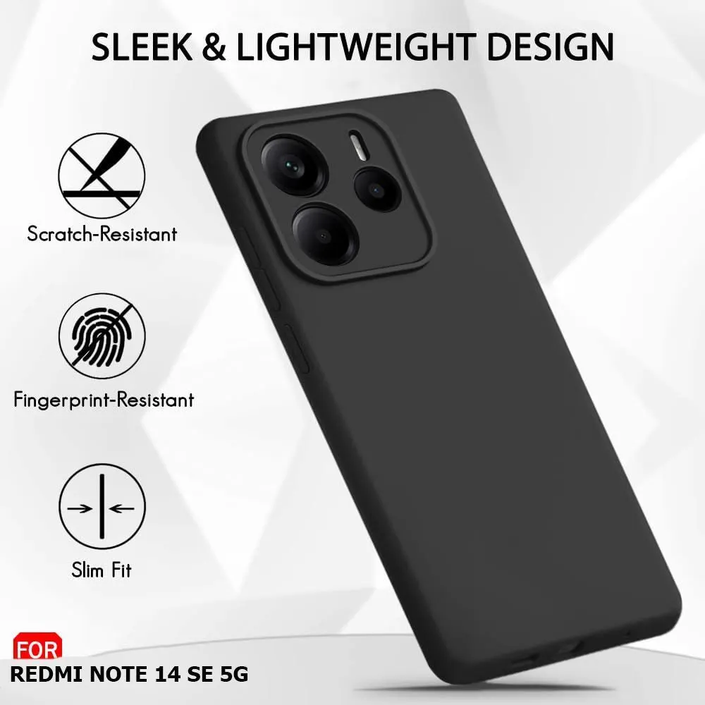 Micvir Back Cover for Redmi Note 14 SE 5G (Black, Grip Case, Silicon, Pack of: 1) — image 4 of 5