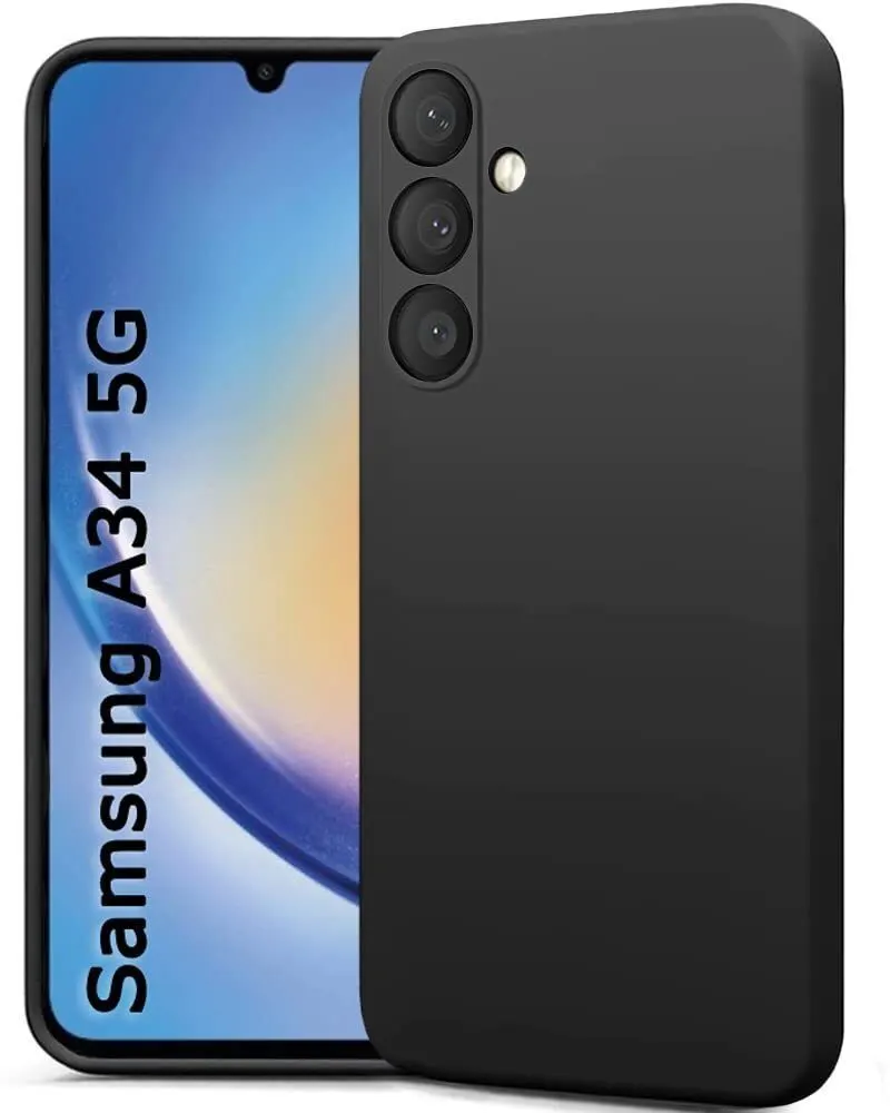 Micvir Back Cover for Samsung Galaxy A34 5G (Black, Grip Case, Silicon, Pack of: 1)