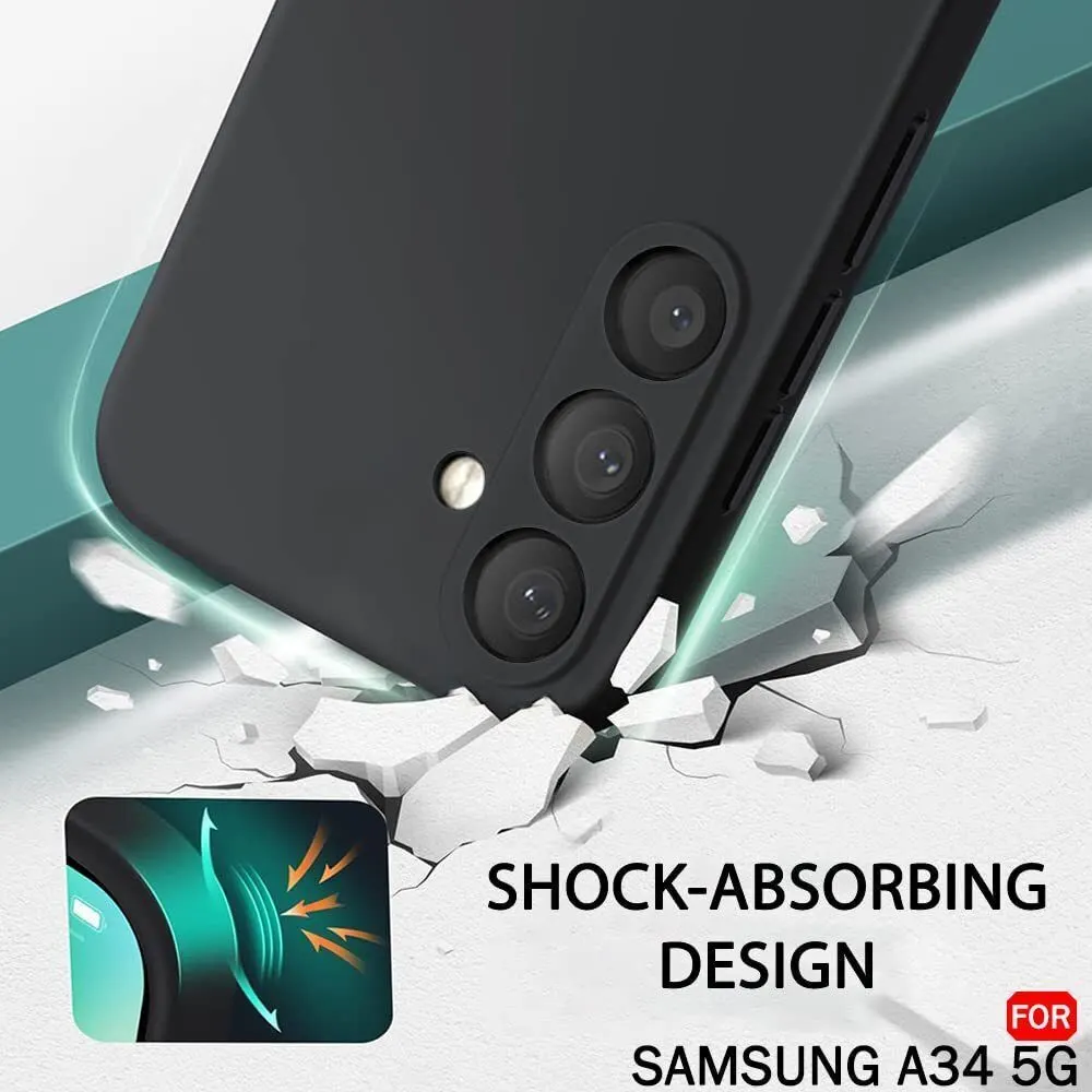 Micvir Back Cover for Samsung Galaxy A34 5G (Black, Grip Case, Silicon, Pack of: 1) — image 3 of 5