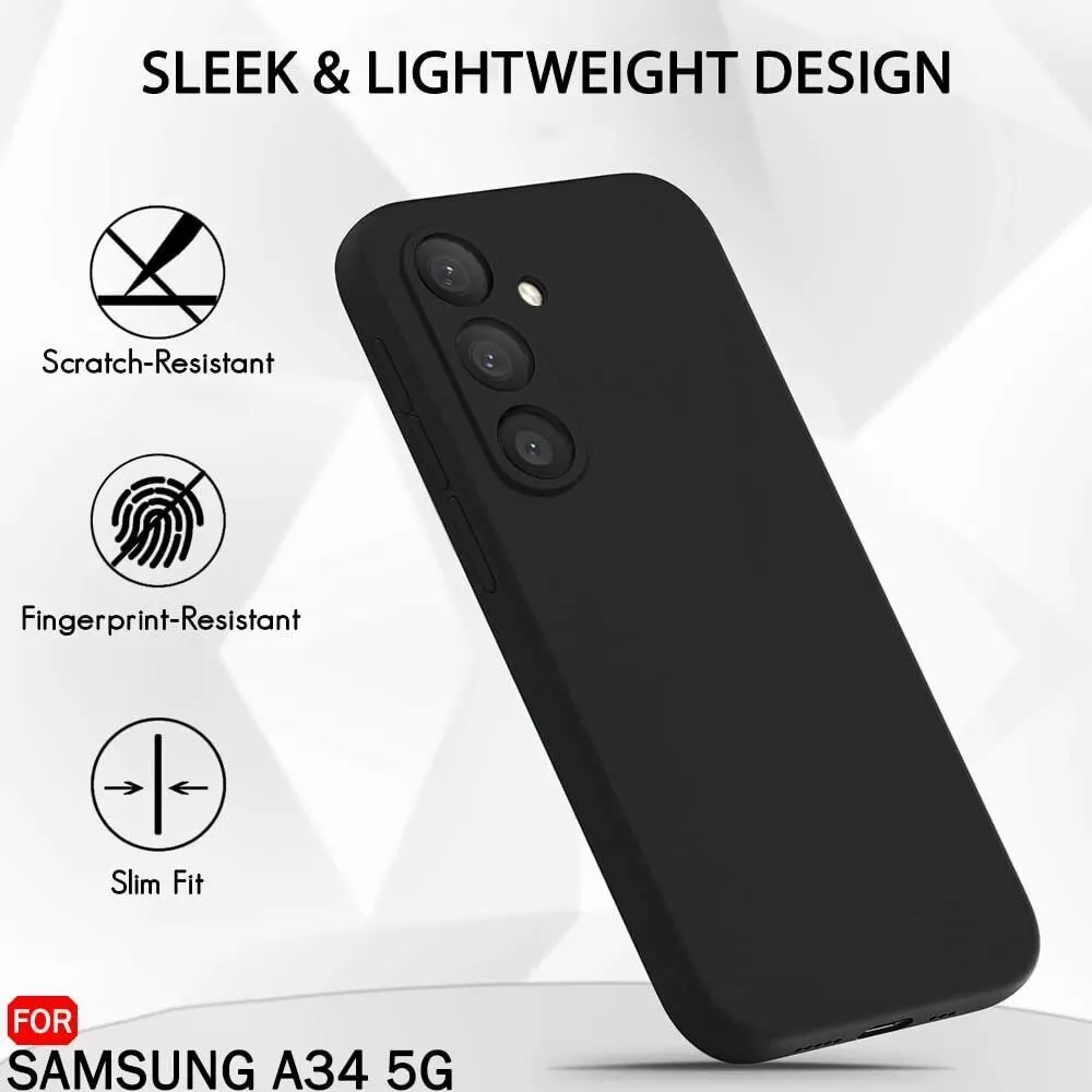 Micvir Back Cover for Samsung Galaxy A34 5G (Black, Grip Case, Silicon, Pack of: 1) — image 4 of 5