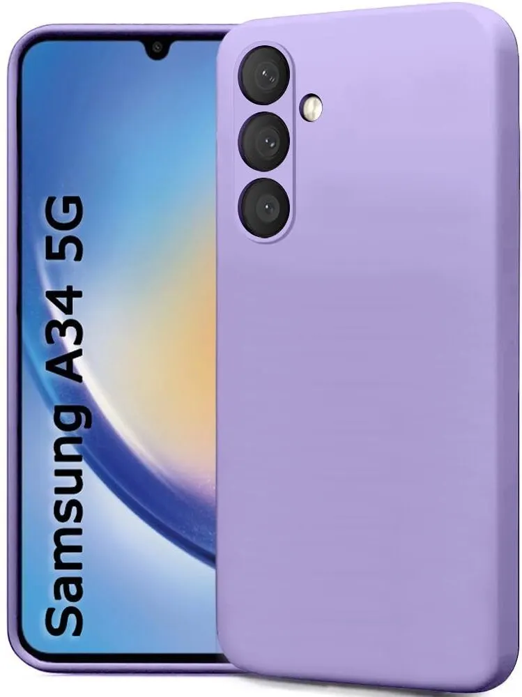 Micvir Back Cover for Samsung Galaxy A34 5G (Purple, Grip Case, Silicon, Pack of: 1)