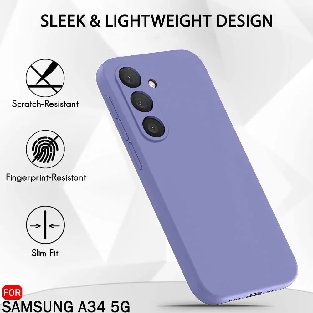 Micvir Back Cover for Samsung Galaxy A34 5G (Purple, Grip Case, Silicon, Pack of: 1) — image 4 of 5