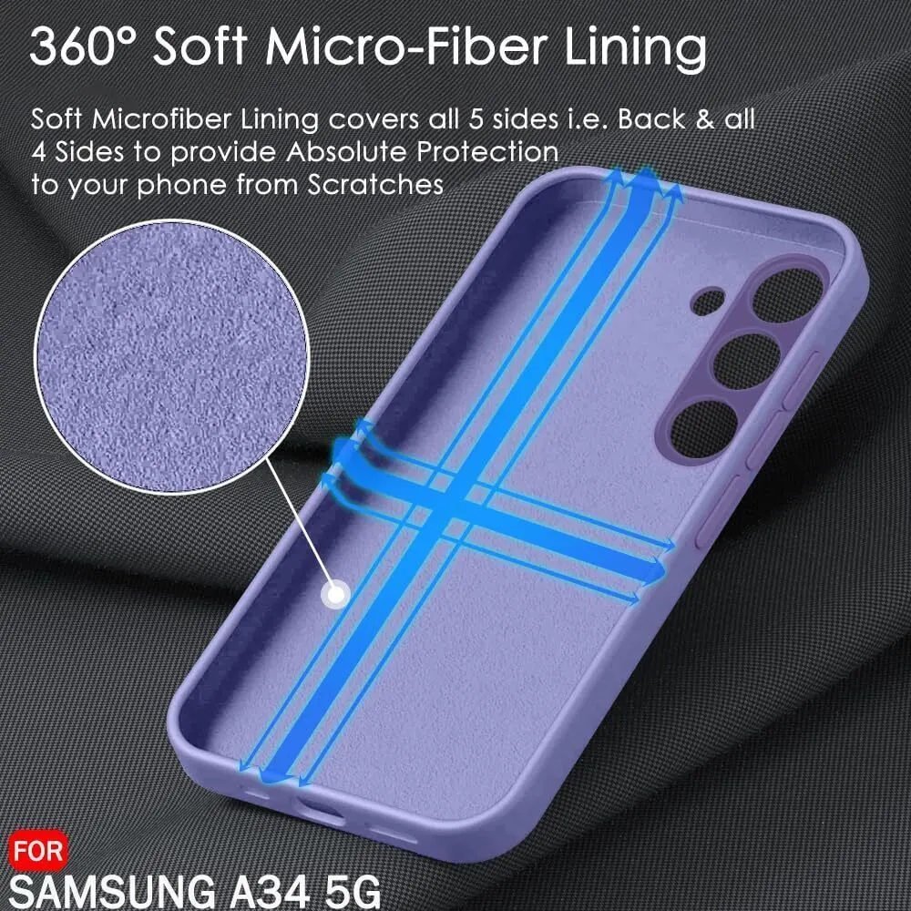 Micvir Back Cover for Samsung Galaxy A34 5G (Purple, Grip Case, Silicon, Pack of: 1) — image 5 of 5